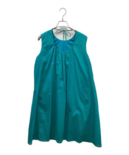 THREE DOTS（スリードッツ）THREE DOTS (スリードッツ) Cotton loan flair dress グリーン サイズ:S 未使用品の古着・服飾アイテム