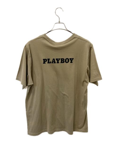 Hysteric Glamour（ヒステリックグラマー）Hysteric Glamour (ヒステリックグラマー) PLAY BOY (プレイボーイ) TELL ME MORE Tシャツ カーキ サイズ:XLの古着・服飾アイテム