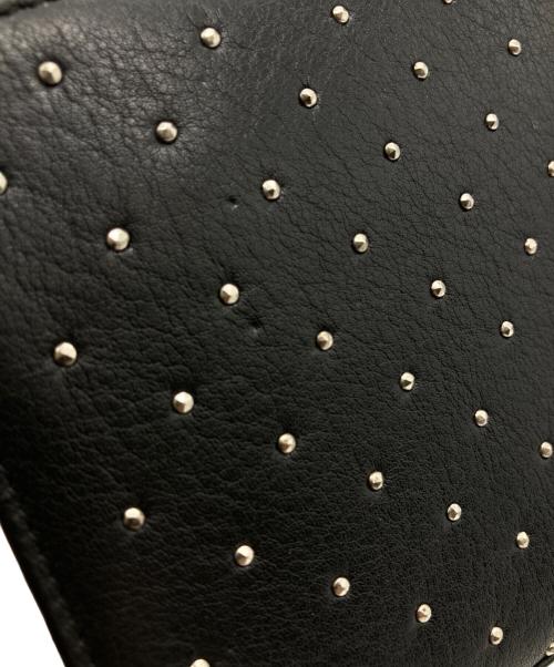 Saint Laurent Paris（サンローランパリ）Saint Laurent Paris (サンローランパリ) スタッズラウンドファスナーウォレット ブラックの古着・服飾アイテム