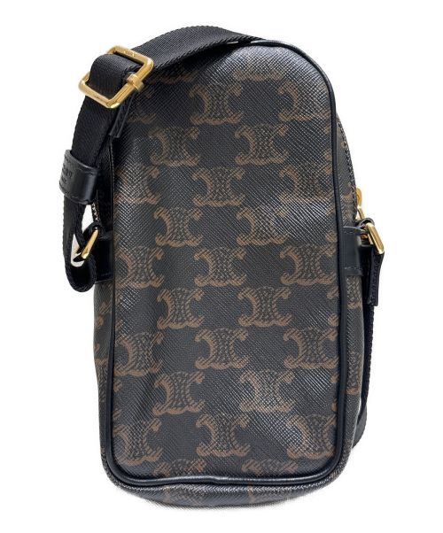 CELINE（セリーヌ）CELINE (セリーヌ) トリオンフ ミニポケット ショルダーバッグ ブラウン×ブラック サイズ:ミニの古着・服飾アイテム