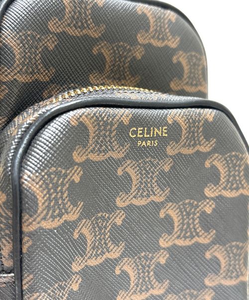 CELINE（セリーヌ）CELINE (セリーヌ) トリオンフ ミニポケット ショルダーバッグ ブラウン×ブラック サイズ:ミニの古着・服飾アイテム