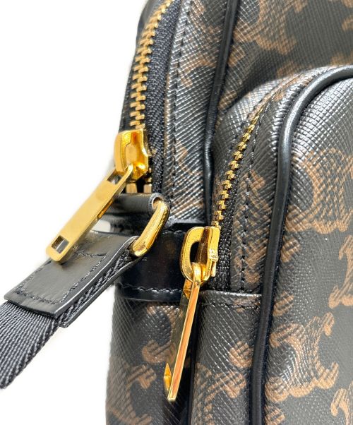 CELINE（セリーヌ）CELINE (セリーヌ) トリオンフ ミニポケット ショルダーバッグ ブラウン×ブラック サイズ:ミニの古着・服飾アイテム