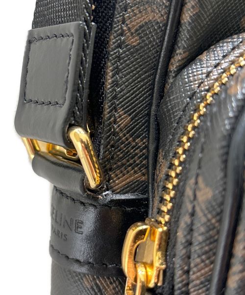 CELINE（セリーヌ）CELINE (セリーヌ) トリオンフ ミニポケット ショルダーバッグ ブラウン×ブラック サイズ:ミニの古着・服飾アイテム