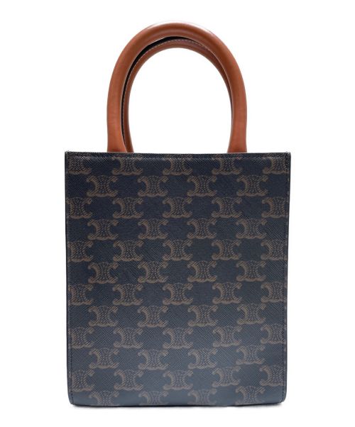 CELINE（セリーヌ）CELINE (セリーヌ) ミニ バーティカル トリオンフ キャンバス カバ ブラウン×ブラック サイズ:ミニの古着・服飾アイテム