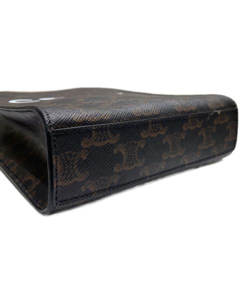 CELINE（セリーヌ）CELINE (セリーヌ) ミニ バーティカル トリオンフ キャンバス カバ ブラウン×ブラック サイズ:ミニの古着・服飾アイテム