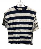 maison kitsuneメゾンキツネ）の古着「DOUBLE LAYERED TEE-SHIRT」｜ネイビー×ホワイト