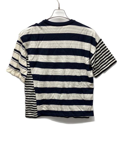 maison kitsune（メゾンキツネ）maison kitsune (メゾンキツネ) DOUBLE LAYERED TEE-SHIRT ネイビー×ホワイト サイズ:Sの古着・服飾アイテム