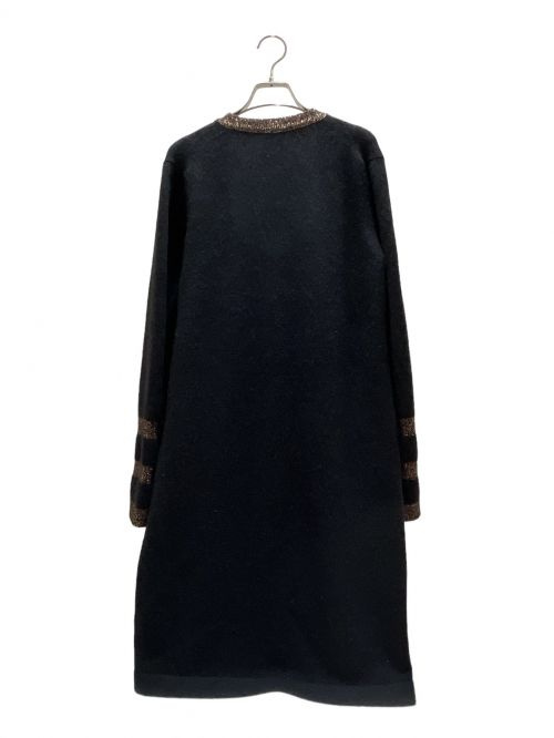 CHANEL（シャネル）CHANEL (シャネル) カシミヤ混ロングカーディガン ブラック×ゴールド サイズ:46の古着・服飾アイテム