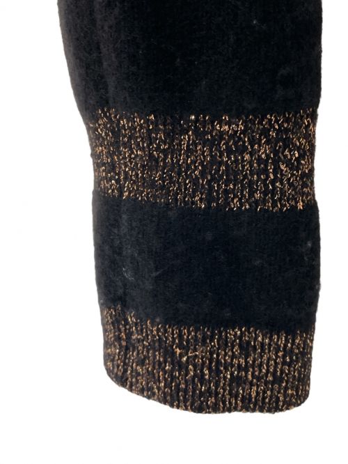 CHANEL（シャネル）CHANEL (シャネル) カシミヤ混ロングカーディガン ブラック×ゴールド サイズ:46の古着・服飾アイテム