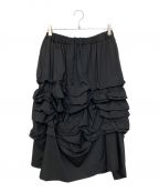 COMME des GARCONS COMME des GARCONSコムデギャルソン コムデギャルソン）の古着「変形ティアードフリルロングスカート」｜ブラック