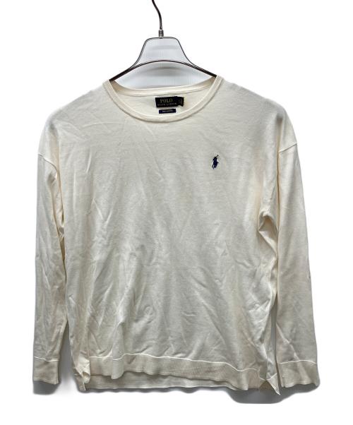 POLO RALPH LAUREN（ポロ・ラルフローレン）POLO RALPH LAUREN (ポロ・ラルフローレン) 刺繍ニット アイボリー サイズ:Lの古着・服飾アイテム