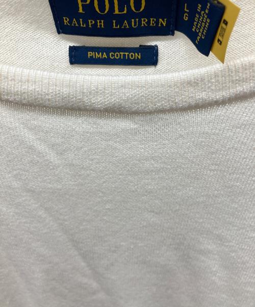 POLO RALPH LAUREN（ポロ・ラルフローレン）POLO RALPH LAUREN (ポロ・ラルフローレン) 刺繍ニット アイボリー サイズ:Lの古着・服飾アイテム
