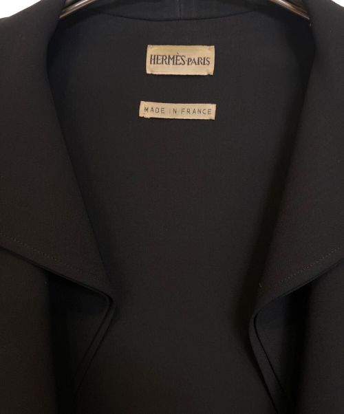 HERMES（エルメス）HERMES (エルメス) レイヤードボタンレスジャケット/マルジェラ期/Archive ブラック サイズ:34の古着・服飾アイテム