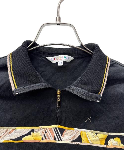 LEONARD SPORT（レオナール スポーツ）LEONARD SPORT (レオナール スポーツ) ハーフジップシャツ ブラック サイズ:40の古着・服飾アイテム