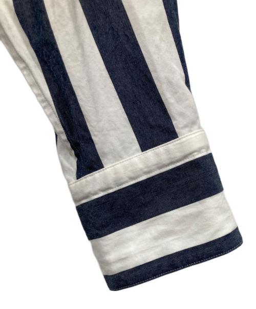 FRAMeWORK（フレームワーク）FRAMeWORK (フレームワーク) 太ピッチストライプシャツ ネイビー サイズ:FREEの古着・服飾アイテム