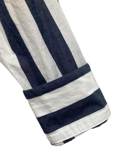 FRAMeWORK（フレームワーク）FRAMeWORK (フレームワーク) 太ピッチストライプシャツ ネイビー サイズ:FREEの古着・服飾アイテム