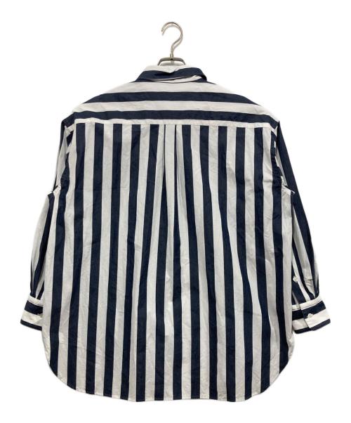 FRAMeWORK（フレームワーク）FRAMeWORK (フレームワーク) 太ピッチストライプシャツ ネイビー サイズ:FREEの古着・服飾アイテム