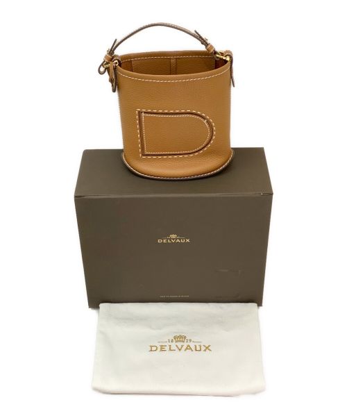 DELVAUX（デルヴォー）DELVAUX (デルヴォー) Pin Mini Bucket Surpique Vegetal - Ivory(キャメル サイズ:ミニの古着・服飾アイテム