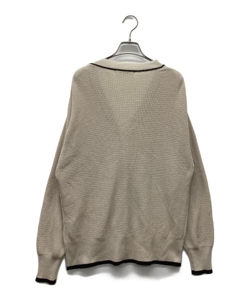 LOUNIE（ルーニー）LOUNIE (ルーニー) 配色ラインニットカーディガン ベージュ サイズ:Freeの古着・服飾アイテム