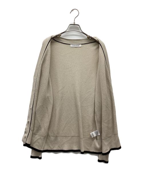 LOUNIE（ルーニー）LOUNIE (ルーニー) 配色ラインニットカーディガン ベージュ サイズ:Freeの古着・服飾アイテム