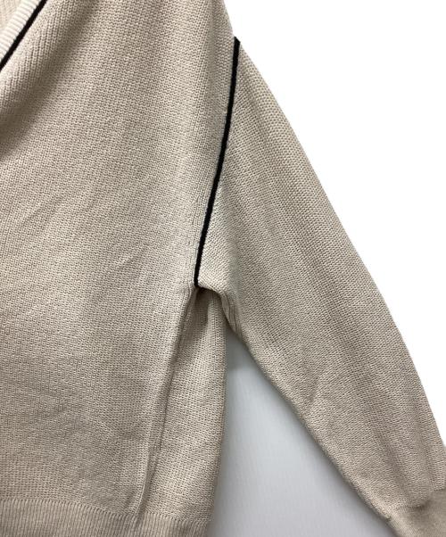 LOUNIE（ルーニー）LOUNIE (ルーニー) 配色ラインニットカーディガン ベージュ サイズ:Freeの古着・服飾アイテム