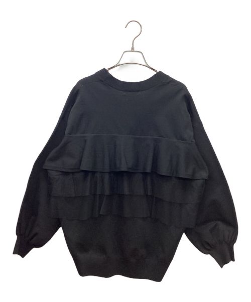 ViForme（ヴィフォルム）ViForme (ヴィフォルム) バックフリルカーディガン ブラック サイズ:Freeの古着・服飾アイテム