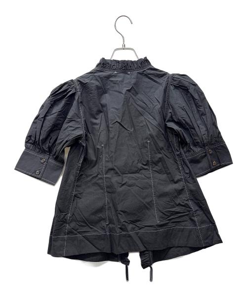 GANNI（ガニー）GANNI (ガニー) カシュクールブラウス ブラック サイズ:32の古着・服飾アイテム