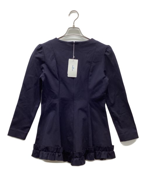 Viaggio Blu（ビアッジョブルー）Viaggio Blu (ビアッジョブルー) Like Rubber Jersey裏起毛フリルブラウス ネイビー サイズ:1 未使用品の古着・服飾アイテム