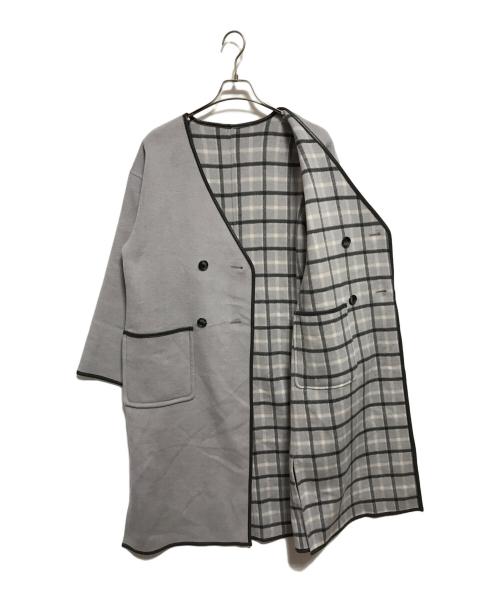 Andemiu（アンデミュウ）Andemiu (アンデミュウ) リバーシブルチェックコート グレー サイズ:FREE 未使用品の古着・服飾アイテム