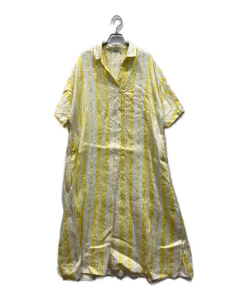ebure（エブール）ebure (エブール) カラーストライプリネン シャツワンピース イエロー サイズ:38の古着・服飾アイテム