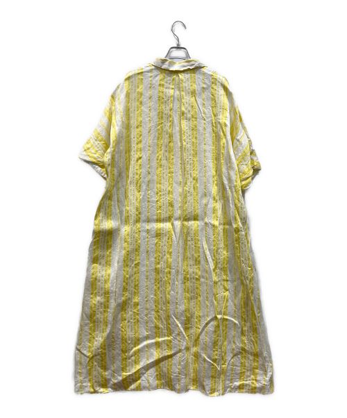 ebure（エブール）ebure (エブール) カラーストライプリネン シャツワンピース イエロー サイズ:38の古着・服飾アイテム
