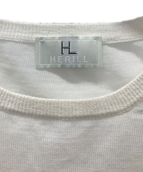 HERILL（ヘリル）HERILL (ヘリル) Ramie High Gauge Crewneck ホワイトの古着・服飾アイテム