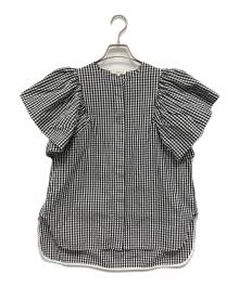 YORI（ヨリ）の古着「バルーンスリーブブラウス」｜ブラック×ホワイト