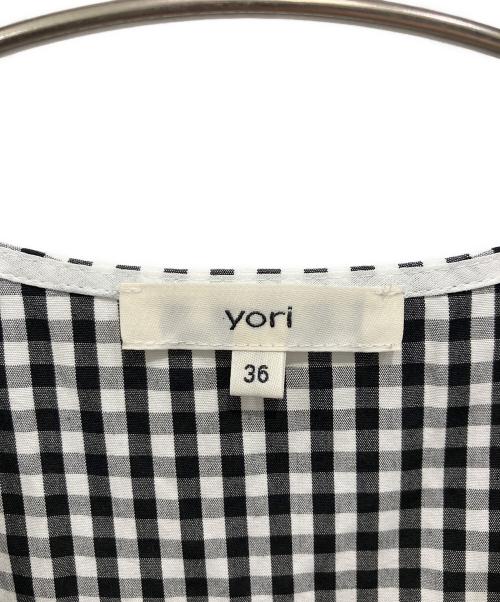 YORI（ヨリ）YORI (ヨリ) バルーンスリーブブラウス ブラック×ホワイト サイズ:36の古着・服飾アイテム
