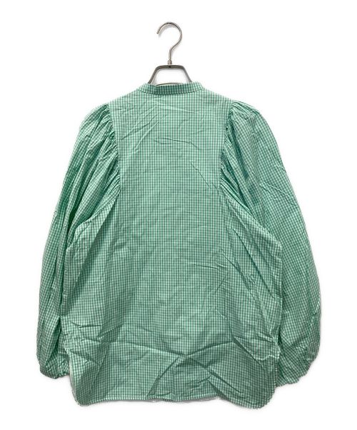 YORI（ヨリ）yori (ヨリ) ギンガムリボンパフスリーブブラウス グリーン サイズ:SIZE Freeの古着・服飾アイテム