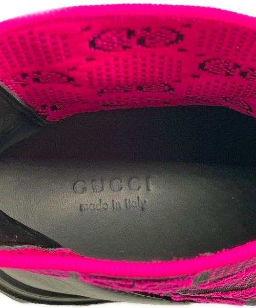 GUCCI（グッチ）GUCCI (グッチ) GGジャージーブーツ ブラック×ピンク サイズ:38の古着・服飾アイテム