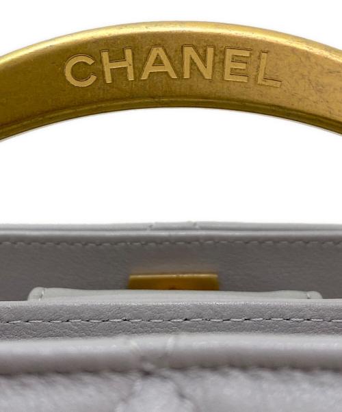 CHANEL（シャネル）CHANEL (シャネル) トップハンドルチェーンショルダーバッグ グレーの古着・服飾アイテム