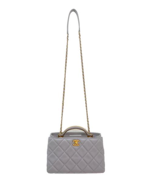 CHANEL（シャネル）CHANEL (シャネル) トップハンドルチェーンショルダーバッグ グレーの古着・服飾アイテム