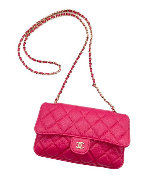 CHANEL（シャネル）CHANEL (シャネル) チェーンショルダーエコバッグ ショッキングピンクの古着・服飾アイテム