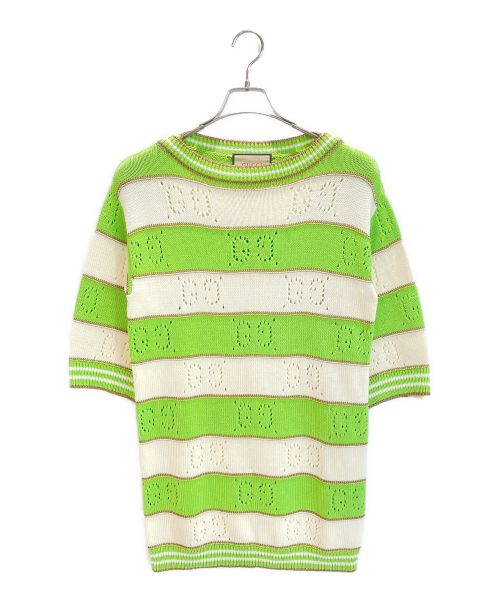 GUCCI（グッチ）GUCCI (グッチ) ストライプ GG コットン セーター サイズ:XSの古着・服飾アイテム