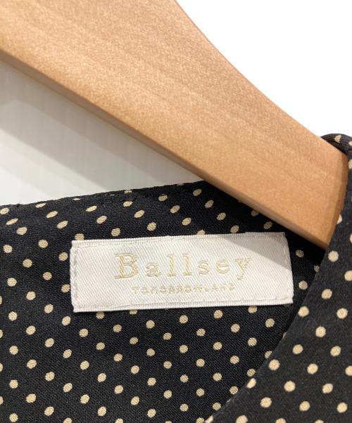 BALLSEY（ボールジィ）BALLSEY (ボールジィ) ミニドットプリント フレアギャザーワンピース ブラック サイズ:36 未使用品の古着・服飾アイテム