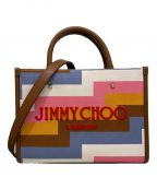 JIMMY CHOOジミーチュウ）の古着「アベニューエストート」｜ブラウン×ピンク×ブルー