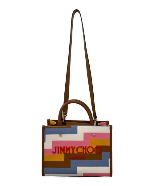 JIMMY CHOO（ジミーチュウ）JIMMY CHOO (ジミーチュウ) アベニューエストート  ブラウン×ピンク×ブルーの古着・服飾アイテム
