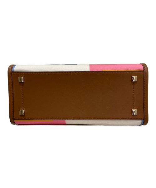 JIMMY CHOO（ジミーチュウ）JIMMY CHOO (ジミーチュウ) アベニューエストート  ブラウン×ピンク×ブルーの古着・服飾アイテム
