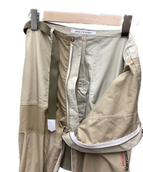 Children of the Discordance（チルドレン オブ ザ ディスコーダンス）Children of the Discordance (チルドレン オブ ザ ディスコーダンス) RE-CONSTRUCTED MIL FABRIC BONDAGE PANTS ベージュ サイズ:1の古着・服飾アイテム
