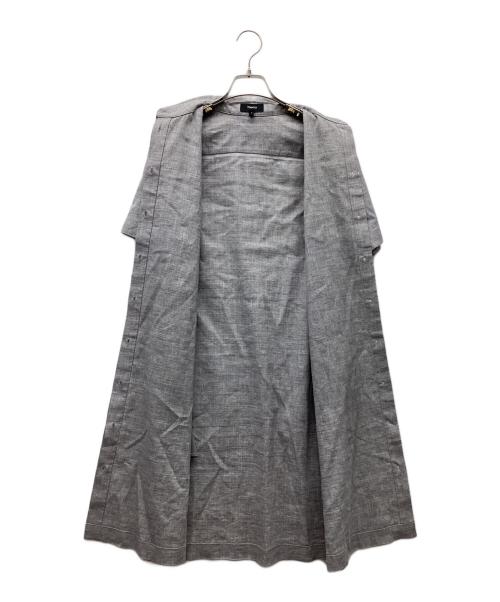 theory（セオリー）theory (セオリー) リネン混S/Sシャツワンピース グレー サイズ:Sの古着・服飾アイテム