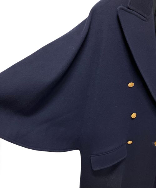 GUCCI（グッチ）GUCCI (グッチ) ソフトメルトンフレアスリーブコート ネイビー サイズ:40の古着・服飾アイテム