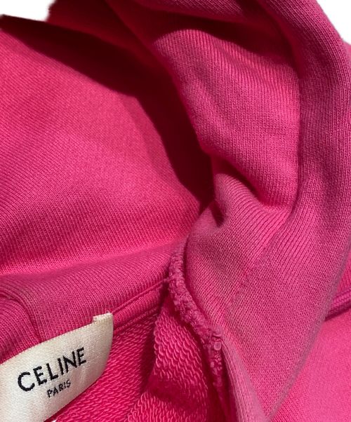 CELINE（セリーヌ）CELINE (セリーヌ) コットンパーカーフードロゴ ピンク サイズ:Lの古着・服飾アイテム