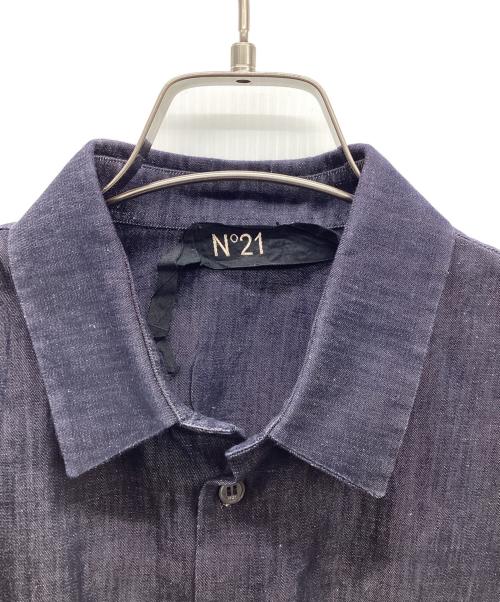 N°21（ヌメロヴェントゥーノ）N°21 (ヌメロヴェントゥーロ) リネンコットンシャツ インディゴ サイズ:46の古着・服飾アイテム