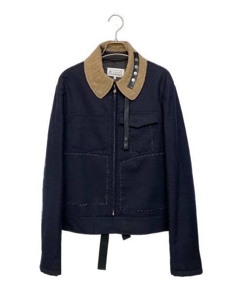 Maison Margiela（メゾンマルジェラ）Maison Margiela (メゾンマルジェラ) ステッチウールジャケット ネイビー サイズ:46の古着・服飾アイテム